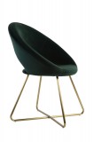 DINING CHAIR DARK GREEN VELVET GOLD LEG - CHAIRS, STOOLS